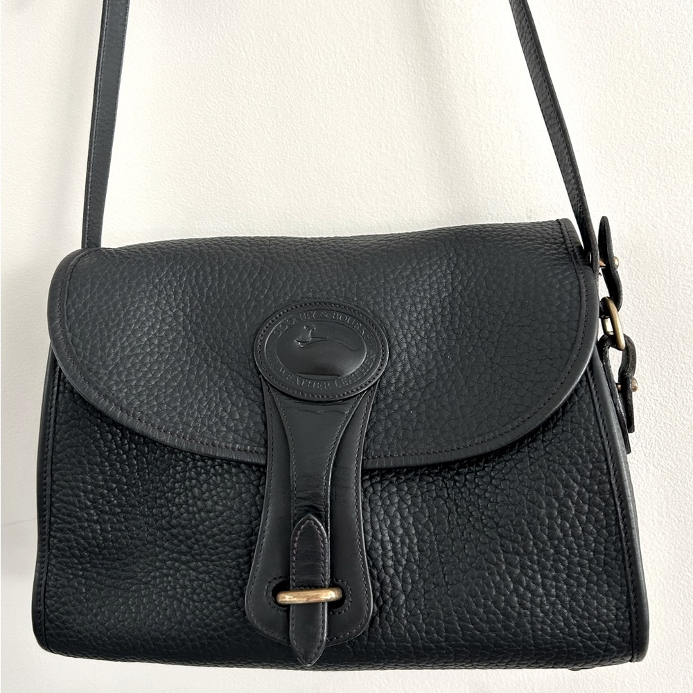 Vintage Dooney & Bourke Essex Large Bag Black Pebbled Leather - Picture 10 of 11